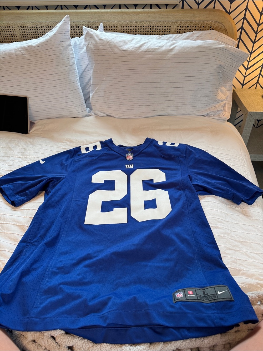Nike Royal Blue & White Football Jersey with #26
